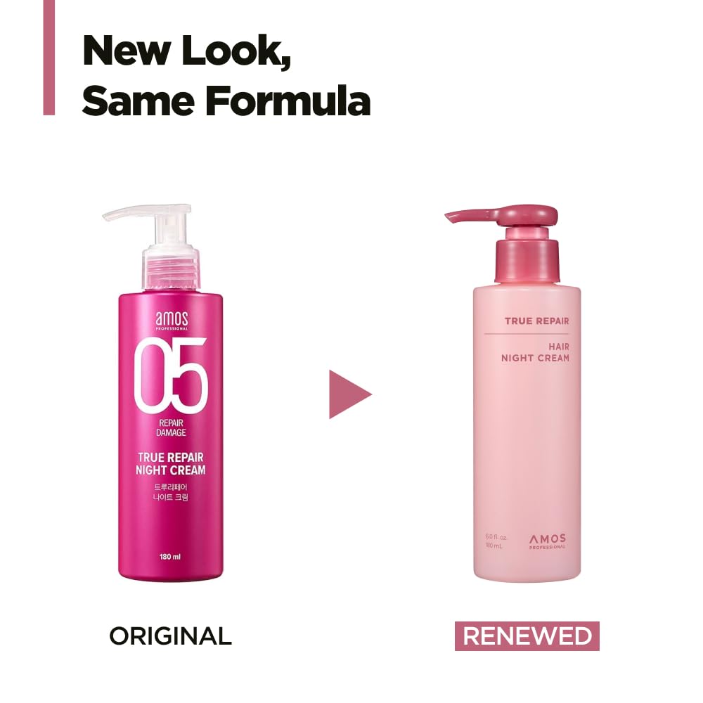 AMOS PROFESSIONAL True Repair Hair Night Cream – Overnight Leave-In Conditioner (6.0 fl oz)