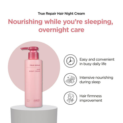 AMOS PROFESSIONAL True Repair Hair Night Cream – Overnight Leave-In Conditioner (6.0 fl oz)