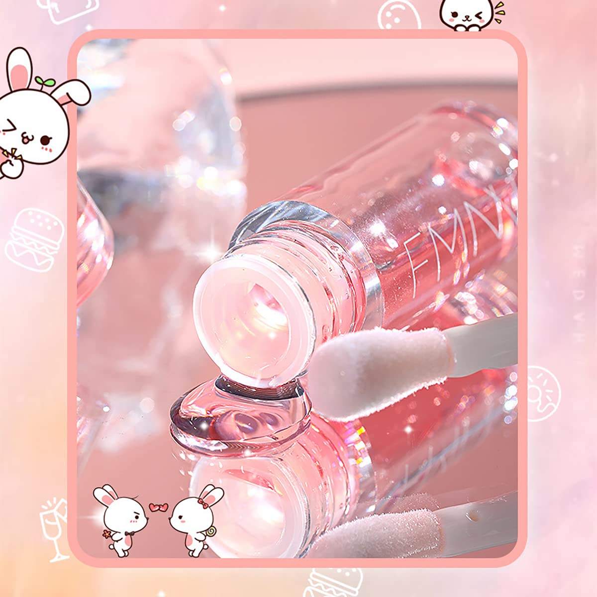 2Pcs Crystal Jelly Lip Oil Moisturizing Hydrating Lip Care – Tinted Lip Balm & Gloss (Alisesun)