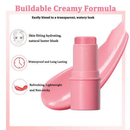 Cream Blush Stick – Natural Glow Finish (#4 Nude Pink)