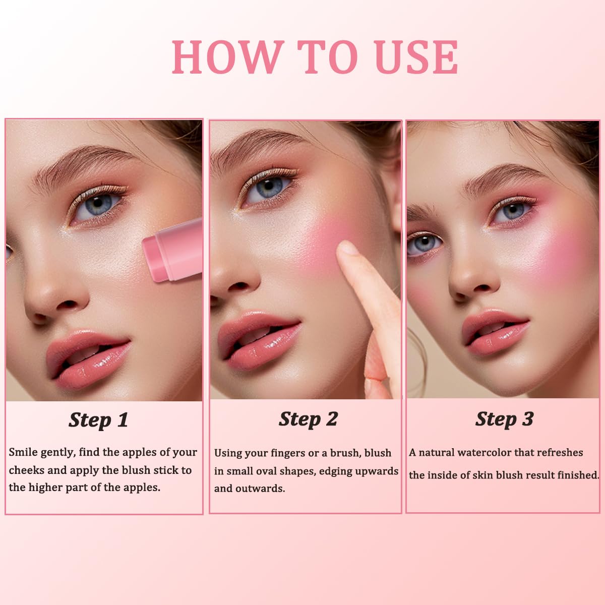 Cream Blush Stick – Natural Glow Finish (#4 Nude Pink)